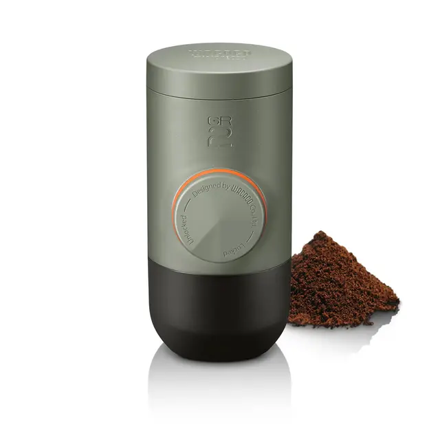WACACO Minipresso GR2, Cafetera Portatil para café molido compatible al aire libre, Cafetera Express 18 bares de accionamiento manual, Cafetera Espresso sobre la marcha, ultra-pequeño para viajes