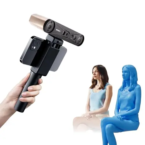 Revopoint INSPIRE 2 Escáner 3D para Impresión 3D, Precisión hasta 0,03 mm, Láser Multilínea y Luz Estructurada, Escaneo Inalámbrico y Exterior, a Todo Color, para iOS/Android/macOS/Win10/11, Premium