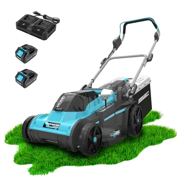 Cecotec Cortacésped de Batería sin Cable Terrenator E3 Liberty Z Plus. Motor sin Escobillas Brushless, Funciona 2 Baterías 21V 4Ah, Cambio Altura Sistema Z-Tech, Ancho 38cm, Depósito 40L
