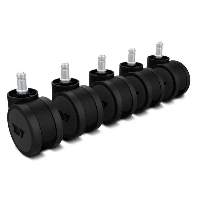 Drift Gaming WHEELS TYPE A – Set 5 ruedas de repuesto universales para silla gaming, giratorias y silenciosas, nylon, 60 mm de diámetro, color negro