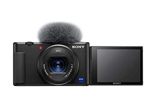 Sony ZV-1 - Cámara compacta Premium ZV1AB.CE3 Cargador Incluido (Sensor de Tipo 1,0, Lente F1.8-2.8 de 24 a 70 mm, vídeo 4K, Enfoque automático de Ojos, Pantalla inclinable, para Fotos y vídeos)