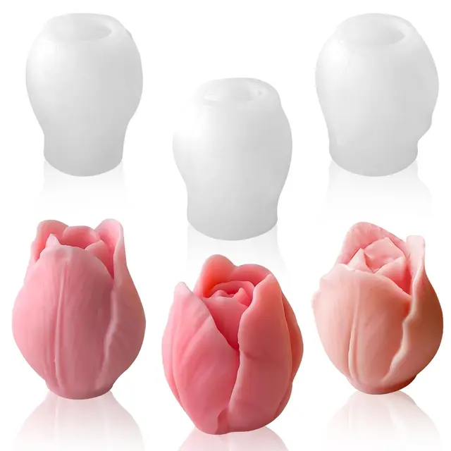 ekkong moldes tulipán silicona 3 piezas