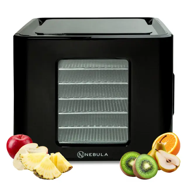 Nebula Deshidratador De Alimentos De 400W Con 6 Bandejas | Negro | Deshidratador Digital De Alimentos Para Fruta, Verdura, Carne Y Hierbas Aromáticas – Temporizador LED Y Temperatura Regulable