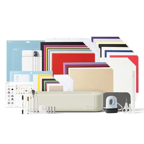 Cricut Explore® 5 Ultimate Bundle + Contenido digital, Máquina de corte inteligente con prensa térmica para manualidades DIY, vinilos, camisetas, pegatinas a color y tarjetas