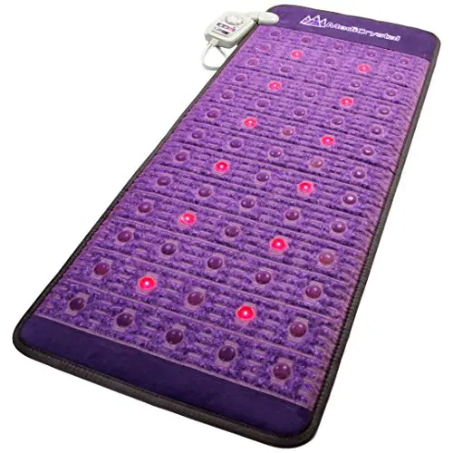 MediCrystal Infrarrojo lejano amatista Mat 150 x 60 cm - cristales naturales + 53 Agates + 4, 8, 10, 14 Hz PEMF de Fotones - púrpura de tamaño mediano 59 "L x 24" W