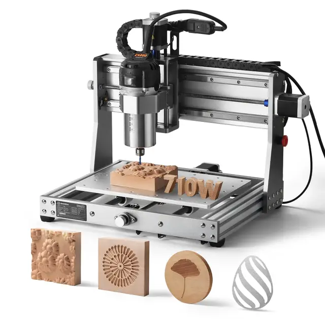SainSmart Genmitsu 3020 PRO Ultra - Kit de enrutador, grabador totalmente metálico, eje mejorado de 710 W para metal, madera, ventilador de placa base integrado, área de trabajo 11.8 x 8.1 x 3.1