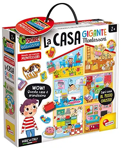 Lisciani - MONTESSORI - La Casa - Rompecabezas Para Niños a Partir de 2 años - Enseña a Colocar cada Cosa en su Lugar en la Casa - Juego Educativo - Fabricado en Italia (El empaque puede variar)