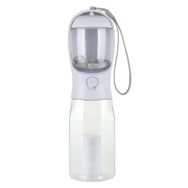 PetAndTech Botella 3 en 1 Dispensador Agua y Comida Mascotas 600 ml