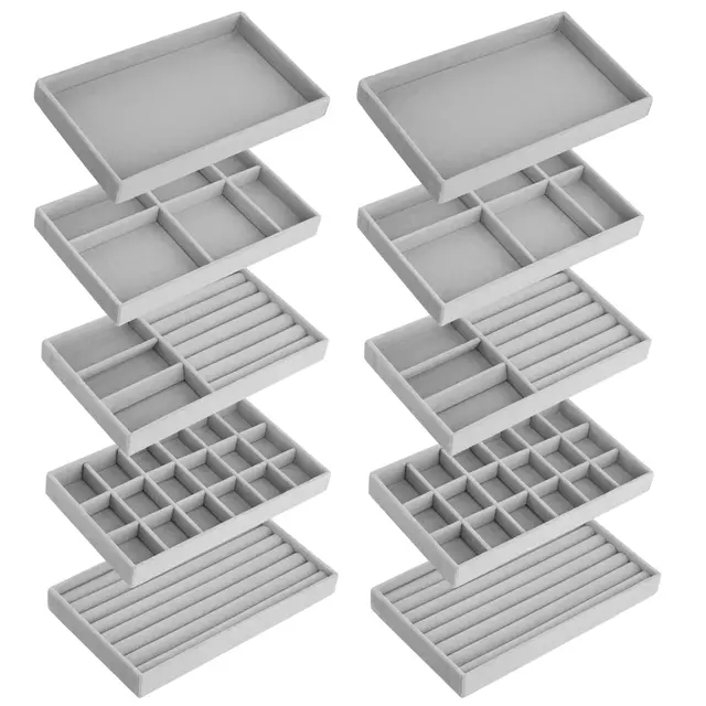 qwork wd44069 joyero organizador gris