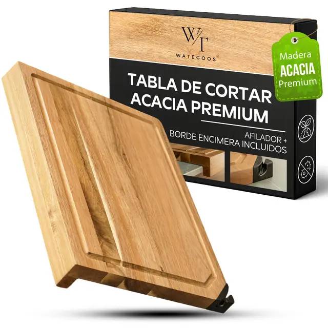 wategoos pack 2 tablas acacia con