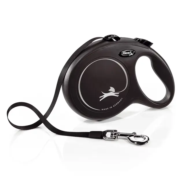 flexi® Classic L Cinta 8 m negro, correa extensible para perros hasta máx. 50 kg