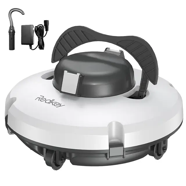 Redkey Upgrade S100 Robot Limpiafondos Piscina Sin Cable, 200 Minutos de Autonomía, Sube Pendientes de 18°, Motor Doble, Parada Automática, Limpiafondos Piscina Automatico para Piscinas de hasta 120㎡