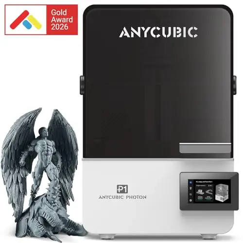 ANYCUBIC Photon P1 Impresora 3D Resin 14K con Placa de Construcción de Acero Rectificado con Precisión, Película de Liberación de Olas, Diseñada para Resina Ultraviscosa de 8000 CPS, 223x126x230 mm