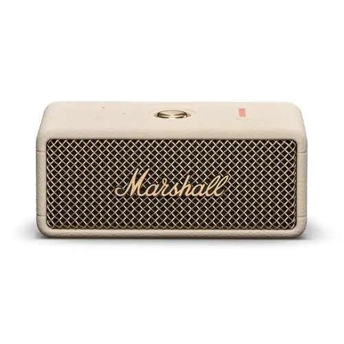 Marshall Emberton III Altavoces Bluetooth portátiles, inalámbricos, Emparejables, IP67 Resistentes al Polvo y al Agua, más de 32 Horas de Tiempo de reproducción - Crema