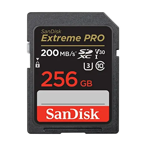 SanDisk Extreme PRO Tarjeta SD 256 GB SDXC, SD Card 4k UHD, UHS-I, V30, hasta 200 MB/s, SanDisk QuickFlow Technology, Software de recuperación de datos RescuePRO Deluxe, Class 10, U3