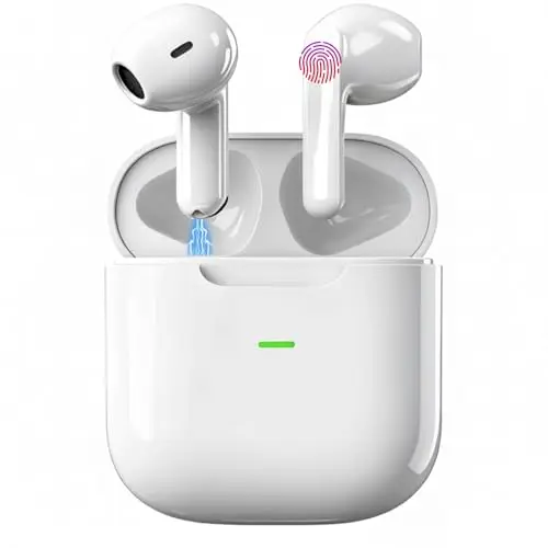 Auriculares Inalambricos, Auriculares Bluetooth 5.4 HiFi Estéreo con 4 HD Mic, 58H Cascos Inalambricos Bluetooth con Cancelacion Ruido ENC, Control Táctil, IP8 Impermeable para iPhone Samsung Android