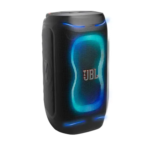 JBL PartyBox 130 Altavoz Portátil para Fiestas con Potente JBL Sound, Bluetooth, Espectáculo de Luces Dinámico, Design IPX4 a Prueba de Salpicaduras, hasta 15 Horas de Carga, Negro