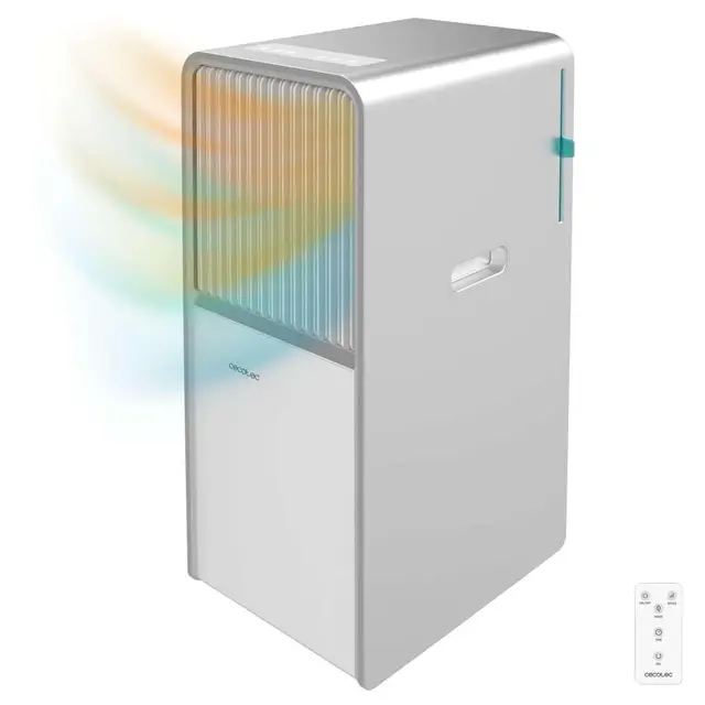Cecotec Aire Acondicionado Portátil con Mando y Bomba de Calor ForceClima 12650 Style Heating. 12000 BTU, Pantalla LED, Táctil, 5 Modos, 2 Velocidades, Deshumidificador, Temporizador, 28m2