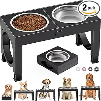 X XBEN Comedero Elevado Ajustable para Perros Plegable