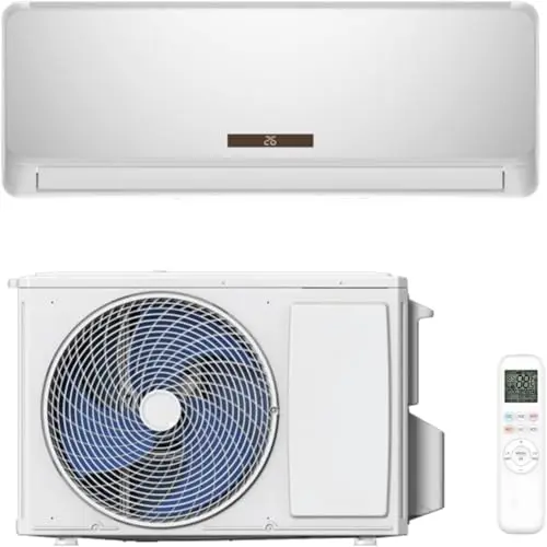 GYMAX Aire Acondicionado Split, Equipo con Función de Calefacción, WiFi y App, Equipo Split Silencioso con Refrigerante R32 y Material de Montaje (12000BTU)