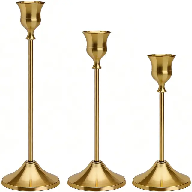 mythlon candelabros cobre set 3 alturas