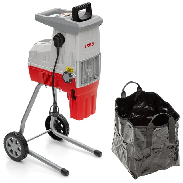 IKRA trituradora eléctrica de jardín ILH 3000 S, potente 3000 W, grosor de ramas de hasta 44 mm, incl. bolsa colectora de 45 l