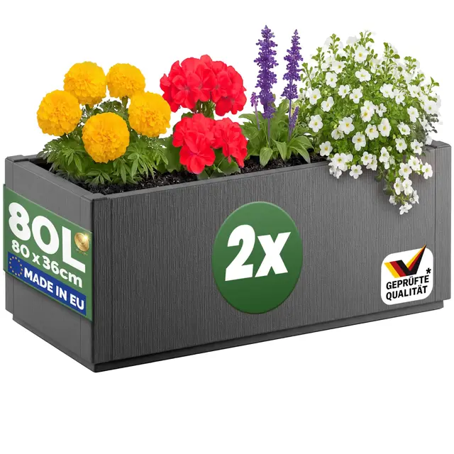 casaria set 2x jardinera 80l