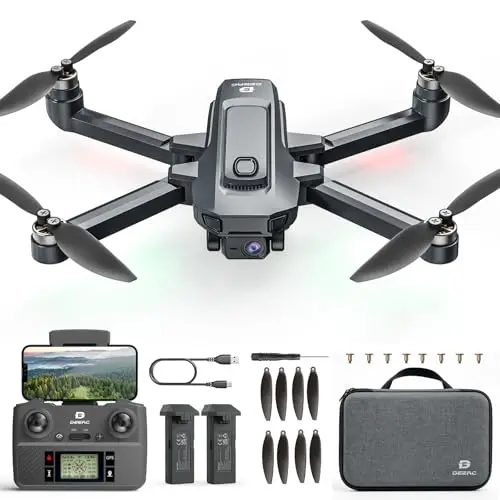 DEERC D35 Drone con Cámara 4K para Adultos, Cuadricóptero RC Plegable con Retorno Automático por GPS, Motor sin Escobillas, Sígueme, Mantenimiento de Altitud, 40 Minutos de Vuelo