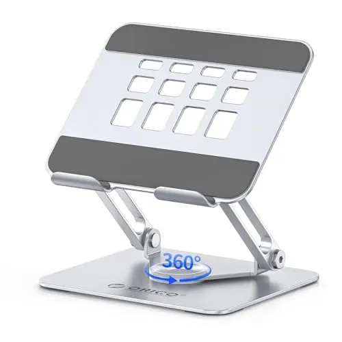 ORICO Soporte Tablet Ajustable, Giratorio 360°, Soporte iPad Mesa Plegable, Soporte para Tablet con Ventilación, para iPad Pro, Air, Mini, Kindle, Samsung y Tabletas de hasta 13"- FB2, Plata