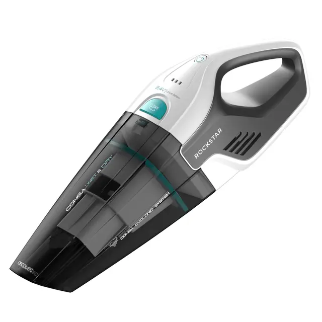 Cecotec Aspiradora de Mano sin Cable Conga Rockstar Hand 8,4 V X-Treme. 50W, 4,5kPa, Batería de Ion-Litio 8,4 V, Tecnología Ciclónica sin Bolsas, Sólidos y lLquidos, Depósito 500ml, Accesorios