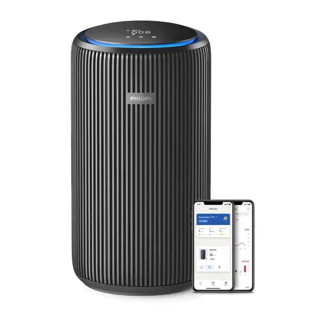 Philips Purificador de aire Serie 4200, HEPA NanoProtect + doble filtro de carbón activo, CADR 600m³/h para 156m², ultra silencioso, inteligente y de bajo consumo (AC4221/11)