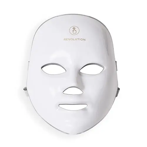 Revolution Pro Miracle LED Face Mask, Máscara facial LED rojo & azul con 90 luces, mejora textura & luminosidad de la piel