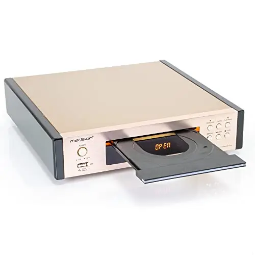 Madison MAD-CD10 - MADISON - Reproductor de CD y sintonizador de FM con USB y mando a distancia - Oro rosa cepillado