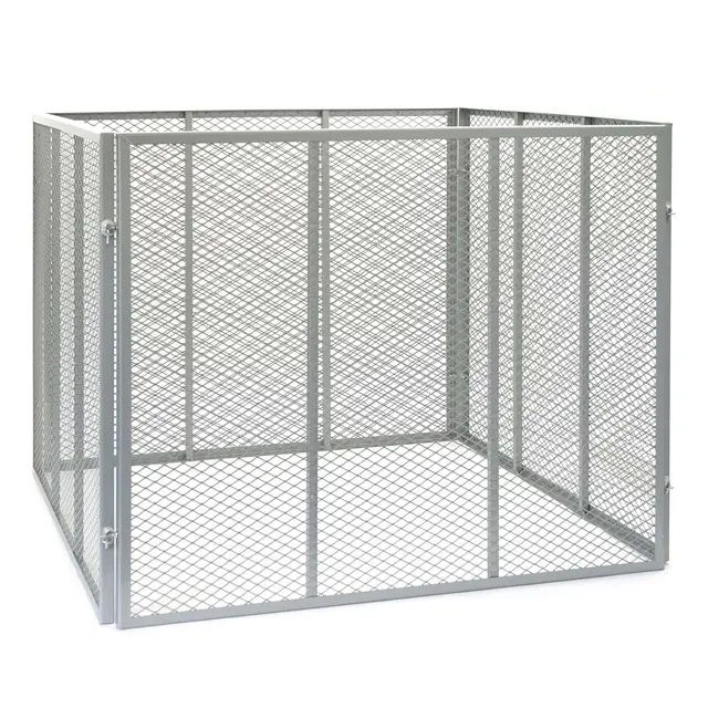 Compostador 100x100x80cm para 800L de Compost, Jaula metálica para compostaje Abierto en el jardín