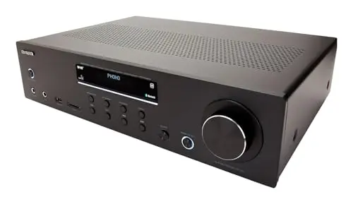 Aiwa AMR-200DAB/BK: Amplificador, Receptor AV Dab+, con Bluetooth 5.0, 200W, Puerto USB, Lector Tarjeta SD. Color: Negro