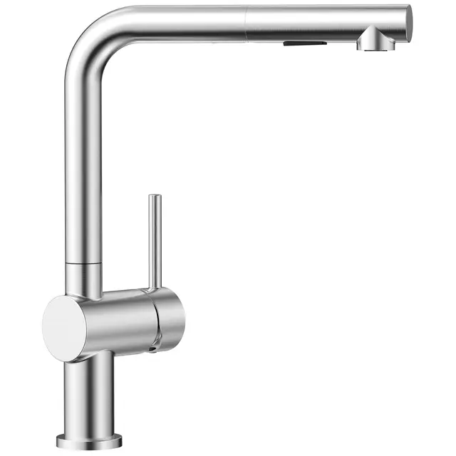 CECIPA Grifo de cocina extensible con 2 tipos de chorro, grifo mezclador giratorio de 360°, grifo monomando, acero inoxidable cepillado
