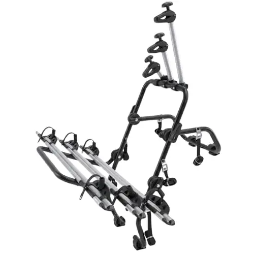 Portaequipajes trasero Portaequipajes para bicicletas con rieles 3 bicicletas | Montaje trasero de acero para 3 bicicletas