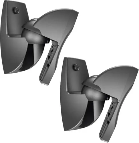 Vogel's VLB 500 Soporte de Pared Universal para Altavoces, Giratorio hasta 180º, Inclinable hasta 20º, Premontado, Máx. 5 kg, Negro (2X)