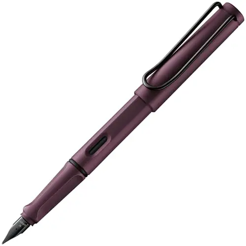 Lamy safari scarlet - Pluma estilográfica con empuñadura ergonómica y plumín de acero pulido en tamaño M - ideal para cualquier escritura y caligrafía - incluye cartucho T 10 azul - Diestro