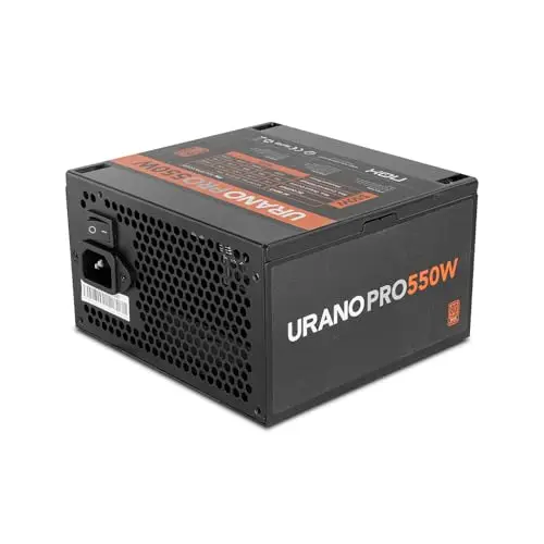 NOX Xtreme URANO Pro 550W 80 Plus Bronze–Fuente de Alimentación ATX,Ventilador Silencioso 120 mm PWM, Protección Integral (OVP, UVP, OPP, SCP, OTP), PFC Activo, Cables Planos Extra, Negro
