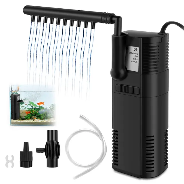 Bomba de Acuario 4 en 1 10w 700L / h con Bomba de Filtro de Agua UVC de 5W/7W/9W (300L/H 2W)