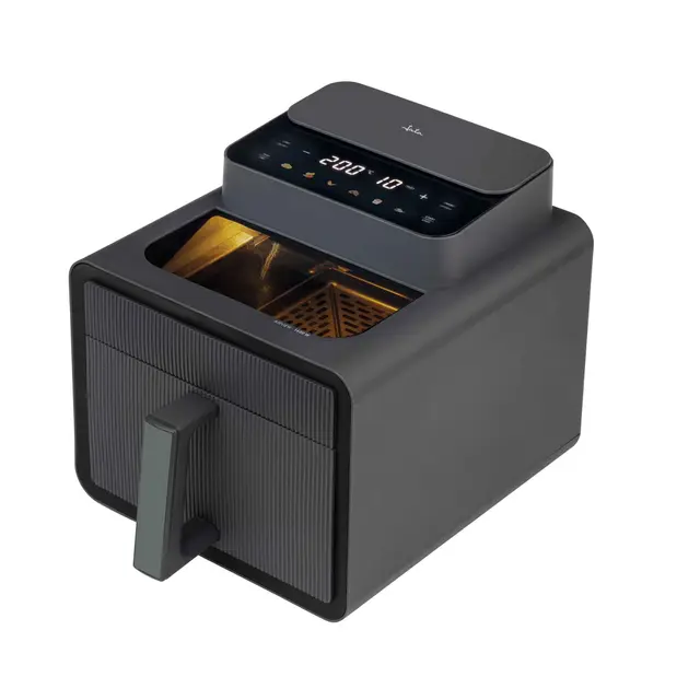 JATA JEFR1270 - Freidora sin Aceite 7L 1600W con Ventana Transparente, Air Fryer Grande con 6 Programas, 200ºC, Cestillo Antiadherente sin BPA, Desconexión Automática