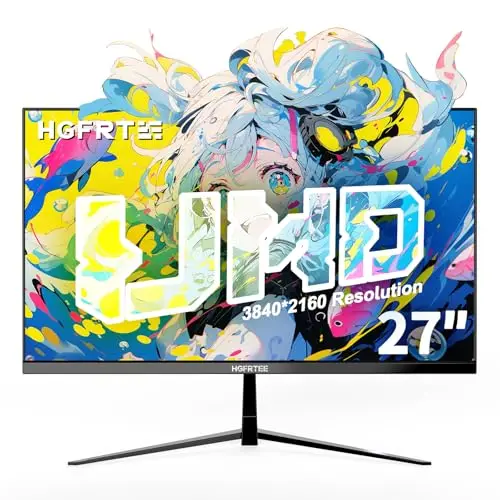 Monitor 27 Pulgadas 4K UHD (3840×2160), Monitor PC IPS con HDR10, 100% sRGB, 60Hz, 1ms MPRT, Pantalla Ordenador con HDMI y DisplayPort, VESA 100×100 mm, Marco Ultrafino para Oficina y Multimedia