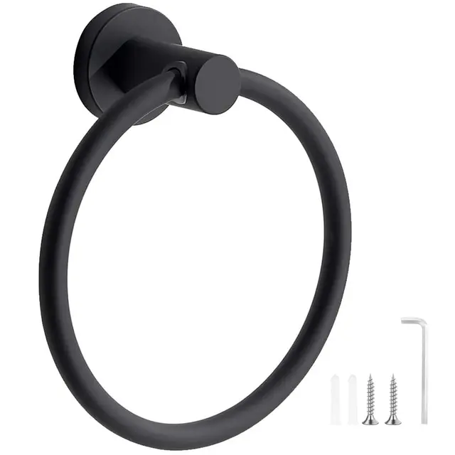 lerkely toallero anillo esmerilado negro