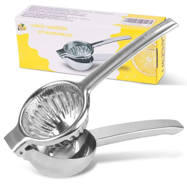 Lechin Exprimidor manual - Exprimidor de mano con un diámetro de 8,5 cm- Exprimidor de mano de limón de acero inoxidable 304, LP001