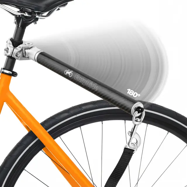 V2.0 – Correa de Perros 180° para Bicicletas giratoria EasyRide y con Mecanismo de fijación rápida, Fibra de Carbono, Desmontable y Ajustable para un Paseo más Suave