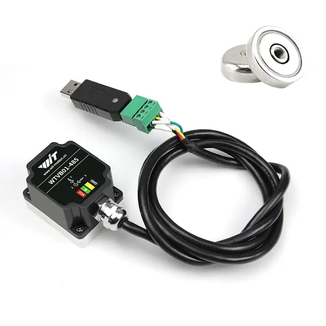 [Sensor de vibración Modbus RS485] WTVB02-485 IP68 transductor impermeable, detector de aceleración de vibración de 3 ejes (frecuencia+desplazamiento+velocidad), módulo de monitor de motor