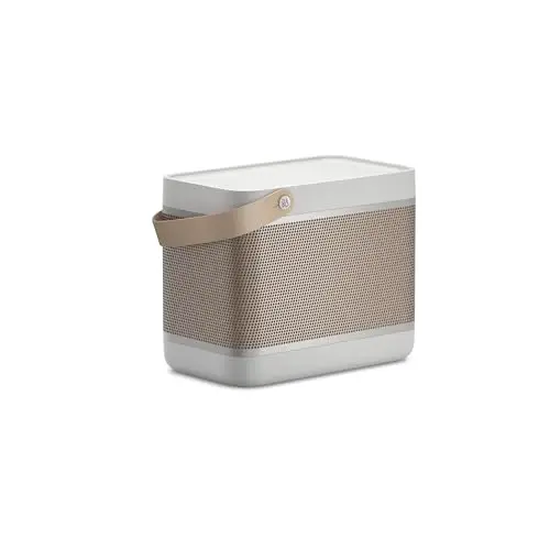 Bang & Olufsen Beolit 20 – Altavoz Bluetooth portátil Potente con Sonido 360º, Altavoz inalámbrico para casa y Exteriores con Base de Carga inalámbrica Qi para móvil - Gris Niebla