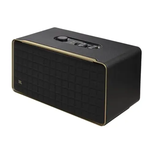 JBL Authentics 500, altavoz inteligente conectado de alta fidelidad, con WiFi, Bluetooth y asistente de voz, Dolby Atmos, diseño retro, negro