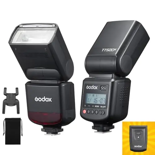 GODOX TT520 III - Flash de cámara universal Speedlite, con disparador inalámbrico GN33 433 MHz, receptor inalámbrico, modos S1/S2, 8 niveles de potencia, compatible con cámaras Canon, Nikon, Pentax